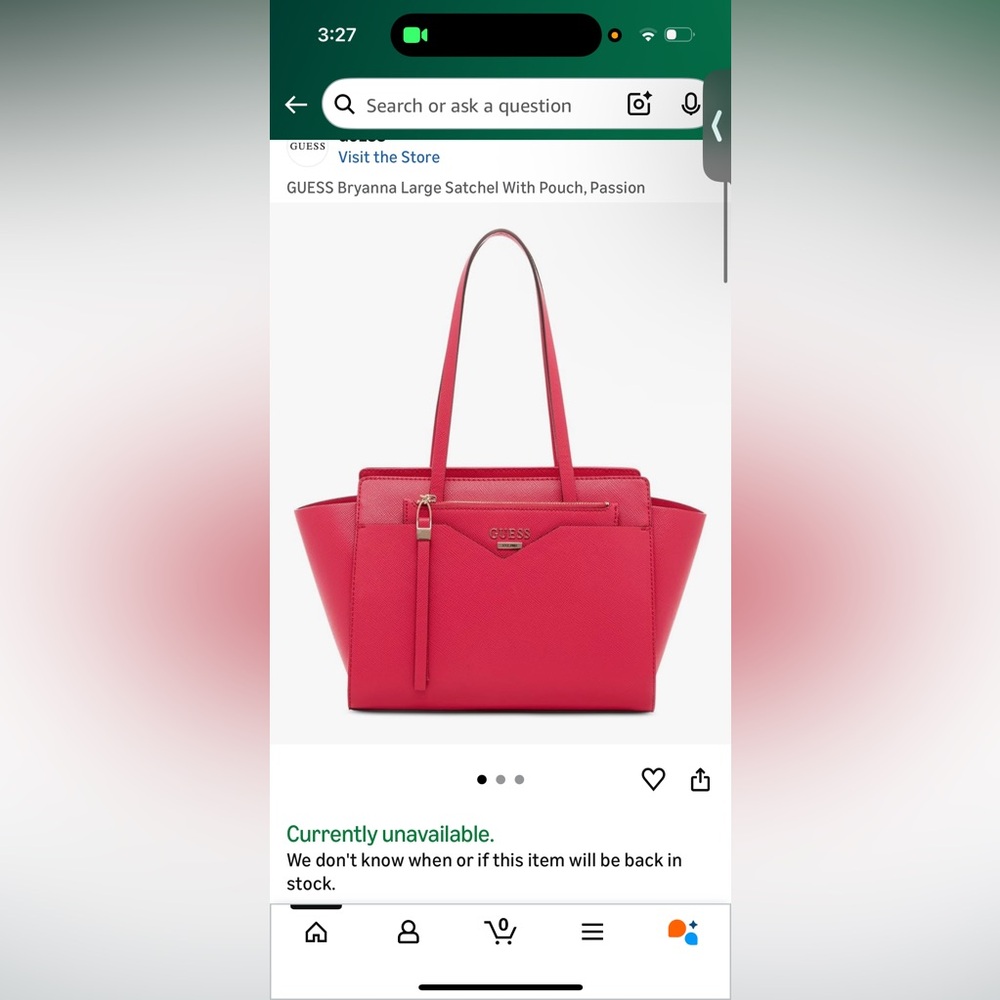 GUESS Passion tote with matching pouch